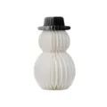 White paper honeycomb snowman ornament folding winter holiday home dining table decor piece - Large Black Hat