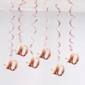 Rose gold 40th birthday hanging swirls party decorations PVC ceiling hanging swirls 1pc - 40th Birthday Spiral Decorations (Rose Gold)