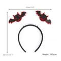 Halloween bat headband with sparkling spring decorations, black holiday party costume hair hoop. - One Size / Halloween Headband WTK-07 (Black Red Bat)