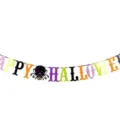 Decoration de banniere en papier Halloween avec lettres et araignee pour fete bar - Style de Lettres de Chapeau de Dessin Animé