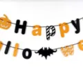 Bannière en papier d'Halloween décoration fête effrayante citrouille chauve-souris lettres déco - Lettres Happy Halloween Creuses
