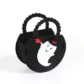 Halloween feltro fantasma caramelle borsa carino bambini cestino festa decorazione parti - Borsa 3D Fantasma / Nero