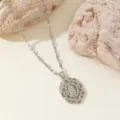 Silver rhinestone goddess portrait pendant necklace for women fashion jewelry item variant. - Hollow Goddess Head Style (412) / Silver