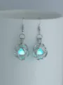 Hohl Rose leuchtende Perle Ohrringe Modeschmuck im Dunkeln leuchtend fur Damen - NY1002 Rose + Blaugrün Leuchtend