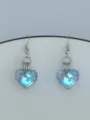 Leuchtende Elefant Herz Ausschnitt Ohrringe Detailansicht, blaue Perle Schmuck Accessoire - NY987 Herz-Elefant + Himmelblau Leuchtend