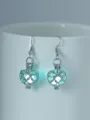 Leuchtende Herz hohle Ohrringe, im Dunkeln leuchtender Silberschmuck Modeschmuck. - NY1038 Herz + blaugrünes Leuchten