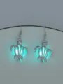 Silberne leuchtende Schildkröten Ohrringe modischer Schmuck helles Design Accessoire Stil - Schildkröte + Blaugrün Leuchtend