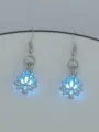 Leuchtende Lotus Ohrringe im Dunkeln leuchtende hohle Metall Ohrhaenge fuer Damen. - NY1051 Lotus mit himmelblauem Leuchten