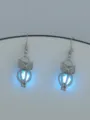 Silberfarbene leuchtende Eulen-Ohrhänger mit leuchtendem Stein, modischer Ohrschmuck. - NY1054 Eule mit himmelblauem Leuchten