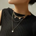 Stunning multi-layer gold tone butterfly pendant necklace for women stylish clavicle jewelry. - Butterfly (NZ1482) / Gold