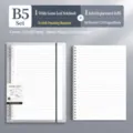 B5 refillable loose leaf notebook with white translucent cover and 120 pages lined paper. - Lined Style / B5 / 1 Cover + 1 Refill / White