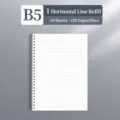 B5 Loose Leaf Notebook Refill Lined Paper 60 Sheets 120 Pages Filler Paper Stationery - Lined Style / B5 / 1 Refill without Cover / White