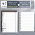 A4 loose leaf notebook set with 2 binder covers and lined paper refills for school. - Lined Style / A4 / 2 Covers + 2 Refills / Black Plus White