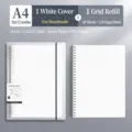 A4 loose leaf notebook binder and grid refill set, professional minimalist design. - Grid Style / A4 / 1 Cover + 1 Refill / White