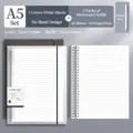 A5 loose-leaf notebook set with 2 shell covers, 2 lined refill pages and a free pen. - Lined Style / A5 / 2 Covers + 2 Refills / Black Plus White