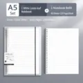 A5 loose leaf notebook binder set with 60 sheets lined refill paper for school office - Lined Style / A5 / 1 Cover + 1 Refill / White