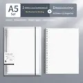 A5 refillable loose leaf notebook set with white binder cover and grid refill paper inserts. - Grid Style / A5 / 1 Cover + 1 Refill / White