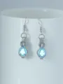 Silberfarbene leuchtende Tropfen Ohrringe, blaues leuchtendes Hohldesign Modeschmuck. - NY991 Gitarre + Himmelblau Leuchtend
