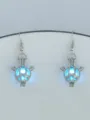 Silber leuchtende Schildkröte Käfig Ohrringe Glow in the Dark blaue Perle Schmuckstücke für Damen - NY1017 Pummeliger Engel mit himmelblauem Leuchten