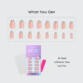 Almond French zebra press-on fake nails kit with 30 pieces, adhesive tabs and a nail file. - French Zebra Style (1XB1-14004) / 32 Pieces/Pack