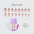 Short almond leopard press on nails set with adhesive tabs and nail file for daily wear and party. - Almond Leopard French Style (1XB1-14002) / 32 Pieces/Pack