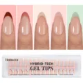 Short almond press on nails set with elegant French tips, high quality fake nail tips. - French Animal Print Style (ZHZ-BX-3206)
