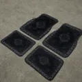 Vintage retro style car floor mats set of four, black with traditional pattern, non-slip - Goo Car Floor Mats - 5