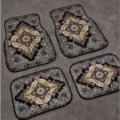 Vintage car floor mats 4 piece set retro nordic style anti slip auto interior accessories - Goo Car Floor Mats - 7