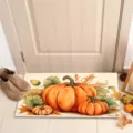 Autumn Thanksgiving pumpkin doormat for front door entryway, non-slip seasonal floor mat. - 40*60cm / Thanksgiving 4