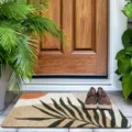 Nordic loop entryway doormat with botanical pattern, perfect for home hallway and front door decor. - HR Nordic-5