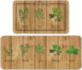 Kitchen floor mat set with wooden texture and herb prints, absorbent and non-slip design. - 50*80+50*120 / Spring Small Flowers 10