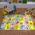 Kids alphabet learning rug colorful educational floor mat for children playroom bedroom decor - Cartoon Letters -