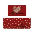 Valentine's Day kitchen floor mat set red heart non-slip door mat home decorative rug - 40*60cm Doormat Size / RZ Festivals 4
