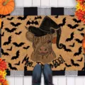Διακοσμητικό πατάκι εισόδου Halloween αγελάδα με καπέλο μάγισσας αστείο για σπίτι - 50*80cm / Dike Bull