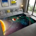 3D Solar System Area Rug for Living Room, Large Space Universe Pattern Floor Carpet. - 50*80cm / Cosmic Planet Series (4)