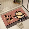 Lindo felpudo antideslizante de perro, alfombra de baño absorbente para puerta de casa. - 40*60cm / Serie lindo oso y oruga