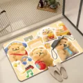 Cartoon bear diatomaceous earth bath mat, absorbent non-slip floor mat for bathroom doorway. - Cute Bear Bug - 5
