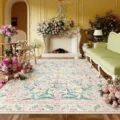 Dettaglio di tappeto floreale vintage in elegante arredamento da soggiorno e pavimento. - 40x60cm Velluto di Cristallo / JQ - Fiori vintage americani - 2