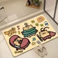 Cartoon cute bear absorbent diatomaceous earth bath mat, anti-slip floor mat for bathroom. - Cute Bear Bugs-7