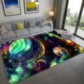 3D Space Planet Living Room Rug Starry Universe Carpet Variant Pattern Modern Home Decor - Cosmic Planet Series (6)