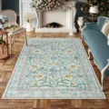 Tappeto vintage con motivo floreale per soggiorno antiscivolo lavabile decorazione casa - 40x60cm Velluto di Cristallo / JQ - Fiori vintage americani - 3