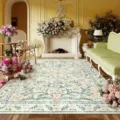 Vintage floral patterned living room rug detailed view, elegant classic home decor style. - JQ - American Vintage Floral - 5