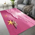 Pink Beach Starfish Area Rug 3D Living Room Carpet Modern Bedroom Floor Mat Decor - Cosmic Planet Series (9)