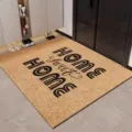 Alfombra de bienvenida efecto coco detalle, felpudo de entrada resistente para hogar. - Serie Welcome retro minimalista / 50x80cm Bucle de PVC