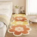 Alfombra de pasillo floral de felpa elegante para dormitorio antideslizante muy suave - Jiatu 1229-1