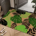 Tapis de Porte Monstera Tropical Antidérapant Style Coir Tapis d'Entrée pour Intérieur Couloir - Style 1 (0710-1) / 40x60cm