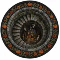 3D illusion round floor mat Halloween spooky haunted house pumpkin crystal velvet area rug home decor - 729HalloweenMat-1 / 60*60cm