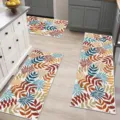 Kitchen floor mat set botanical leaf print non-slip absorbent runner rugs for home - HY Kitchen 3-Piece Set - 10