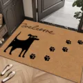 Paillasson antidérapant style coco avec silhouette de chien mignonne pour entrée de porte. - Style 11 (0710-11)