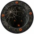 Halloween 3D optical illusion circular floor mat, crystal velvet anti-slip home rug decor. - 729HalloweenMat-8